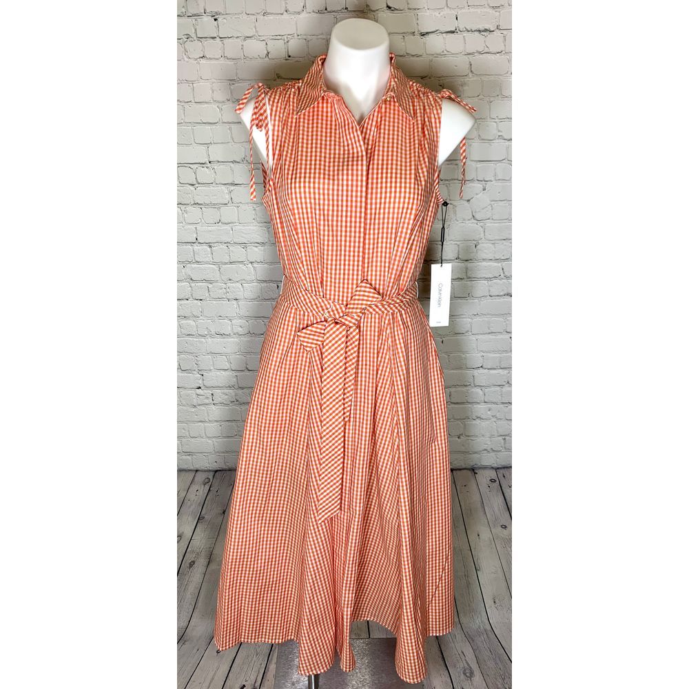 Calvin Klein Sleeveless Button Front Shirt Dress